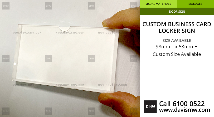 Custom Business Card Locker Sign - Davis Materialworks