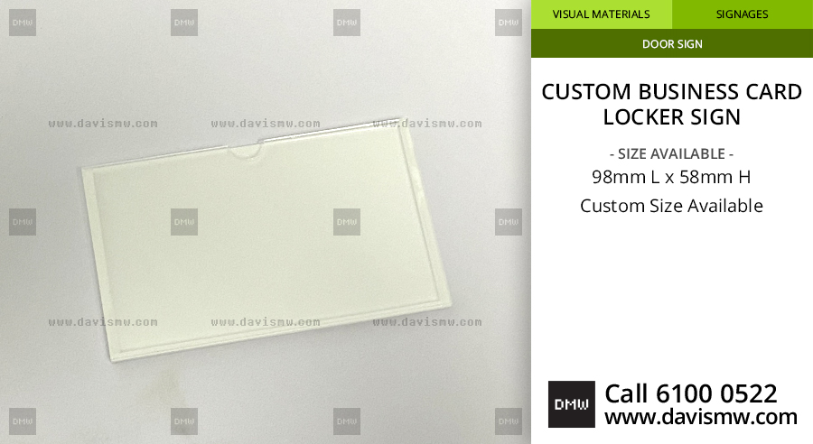 Custom Business Card Locker Sign - Davis Materialworks