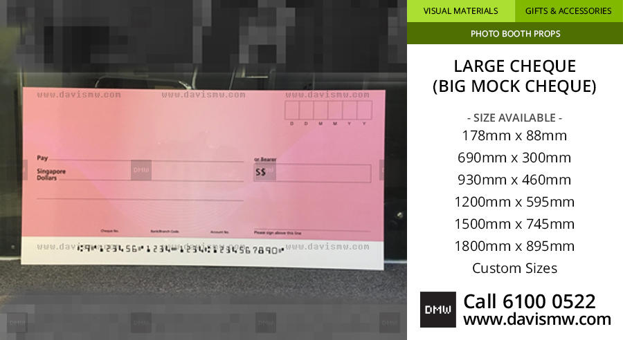 Large Cheque - Blank Template - Davis Materialworks