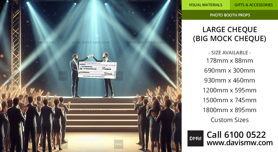 Large Cheque - Stage Big Mock Cheque - Davis Materialworks