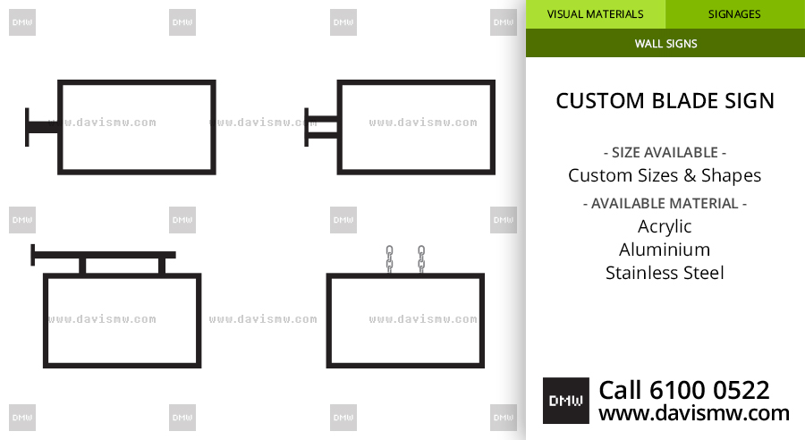 Custom Blade Sign - Types of Blade Sign and Shapes - Davis Materialworks