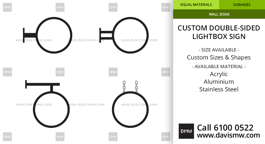 Custom Double-Sided Lightbox Sign - Types of Lightbox Sign and Shapes - Davis Materialworks