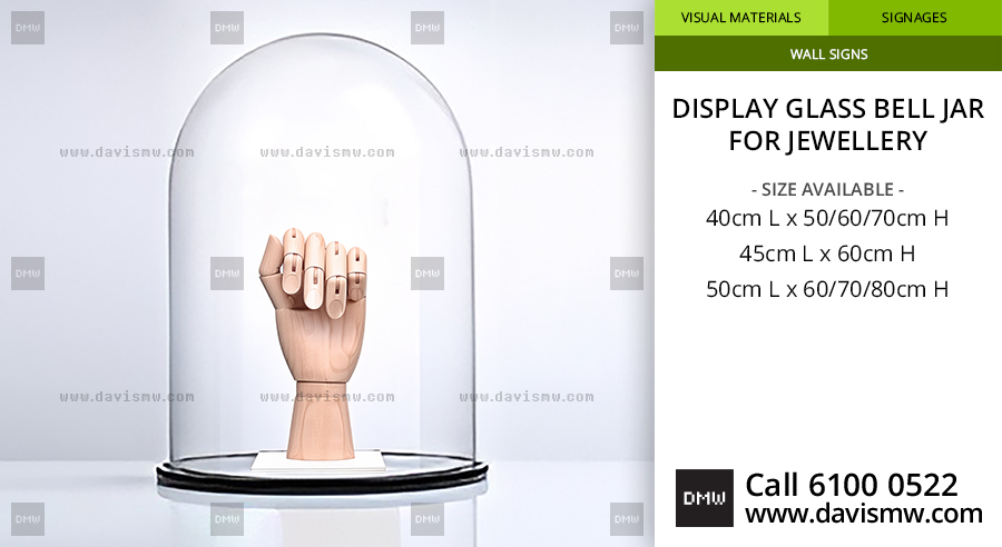 Display Glass Bell Jar For Jewellery - Davis Materialworks