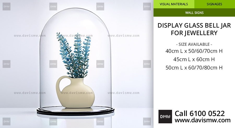 Display Glass Bell Jar For Jewellery - Davis Materialworks