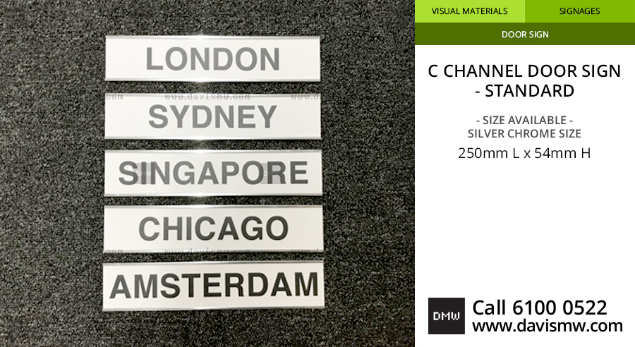 C Channel Door Sign - Stand - Davis Materialworks