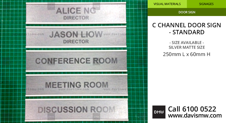 C Channel Door Sign - Stand - Davis Materialworks