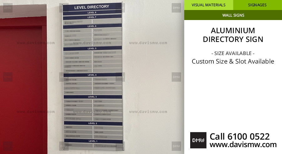 Aluminium Directory Sign - Davis Materialworks