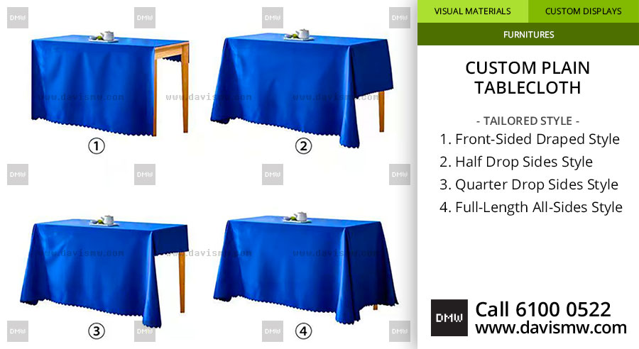 Custom Plain Tablecloth - Tailored Style - Davis Materialworks