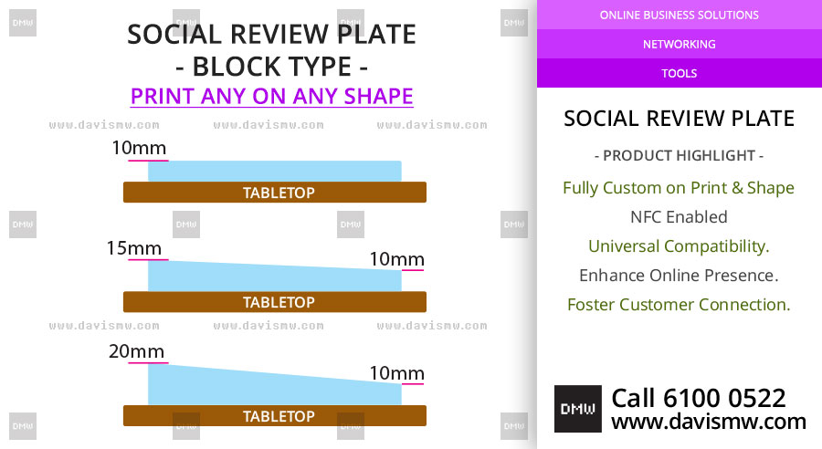 Social Review Plate - Block Type - Davis Materialworks