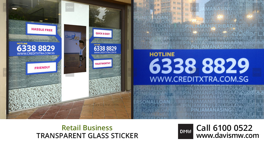 Transparent Glass Sticker - Retail Business - Davis Materialworks