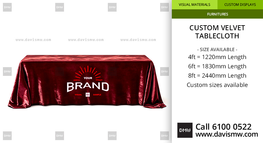 Custom Velvet Tablecloth - Maroon - Davis Materialworks