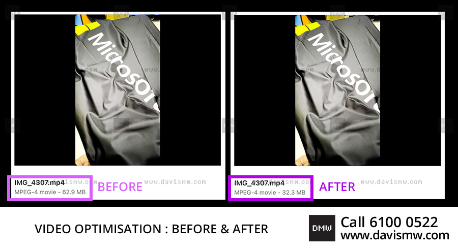 Image & Video Optimisation Services - Before & After - Davis Materialworks