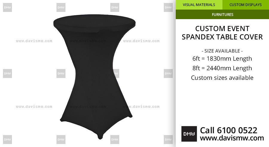 Custom Event Spandex Table Cover - Davis Materialworks