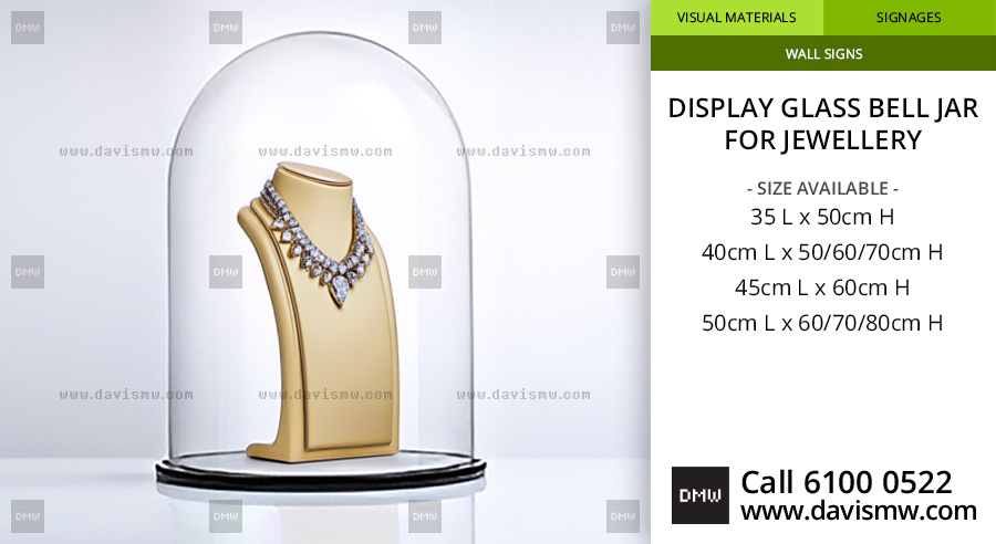 Display Glass Bell Jar For Jewellery - Davis Materialworks