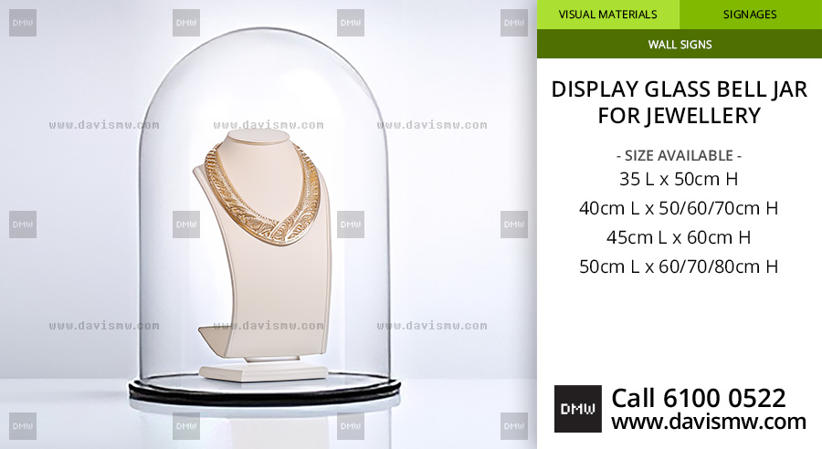 Display Glass Bell Jar For Jewellery - Davis Materialworks