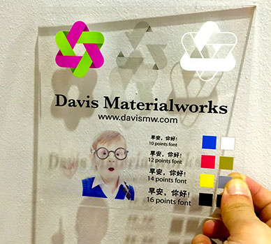 UV Print on Acrylic - Transparent Clear Acrylic - Davis Materialworks