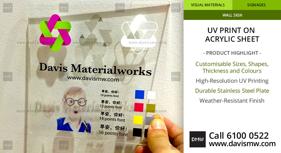 UV Print on Acrylic - Transparent Clear Acrylic - Davis Materialworks