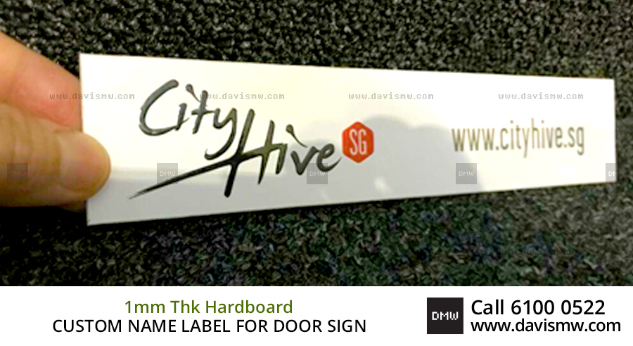 Custom Name Label For Door Sign - 1mm Thk Hardboard - Davis Materialworks