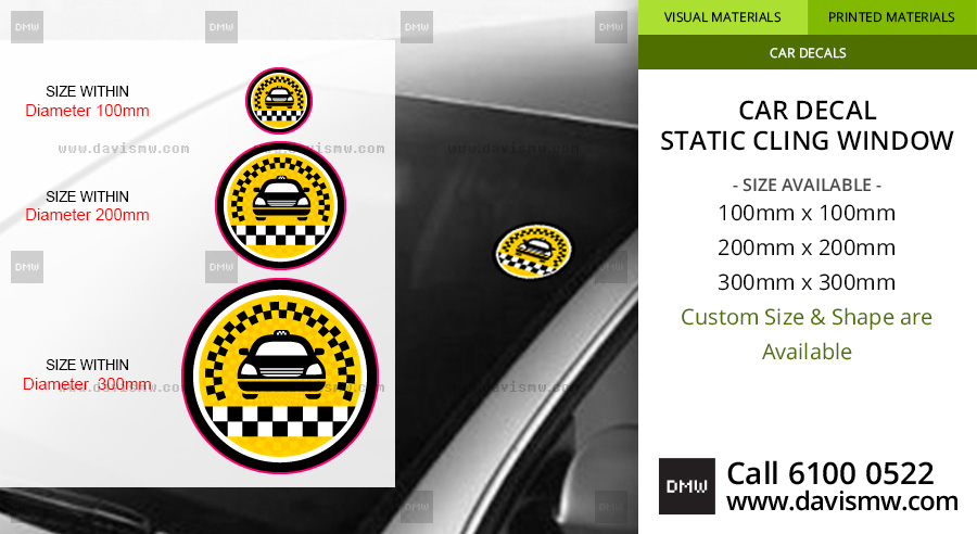 Car Decal - Static Cling Window - Davis Materialworks