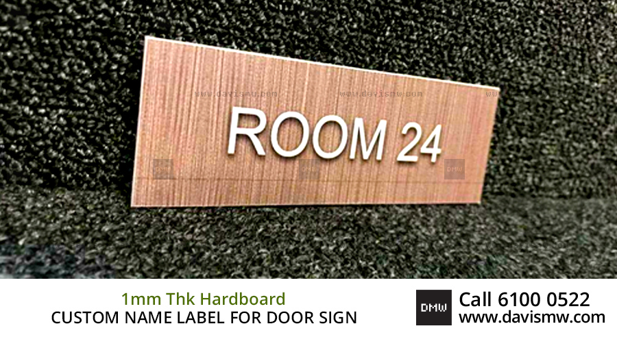 Custom Name Label For Door Sign - 1mm Thk Hardboard - Davis Materialworks