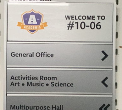 Aluminium Directory Sign - Davis Materialworks