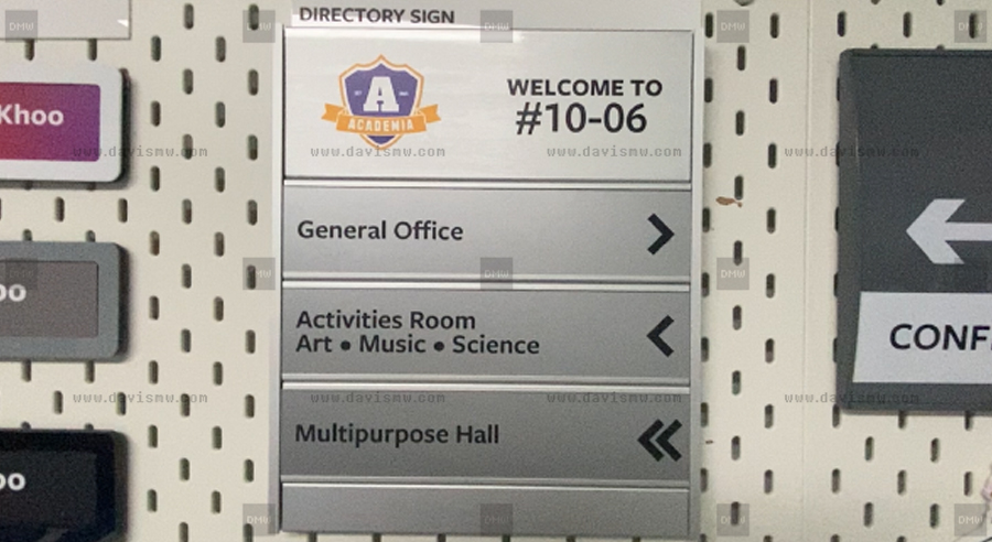 Aluminium Directory Sign - Davis Materialworks