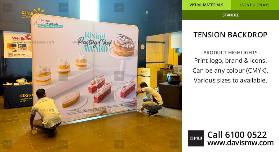 At-Sunrice GlobalChef Academy Tension Backdrop - 3m x 2.5m - Davis Materialworks