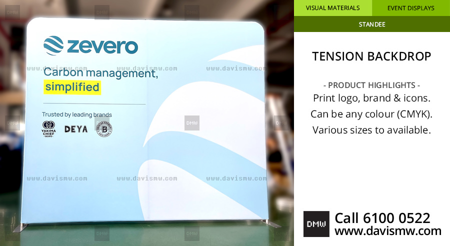 Zevero Tension Backdrop - 3m x 2.5m - Davis Materialworks