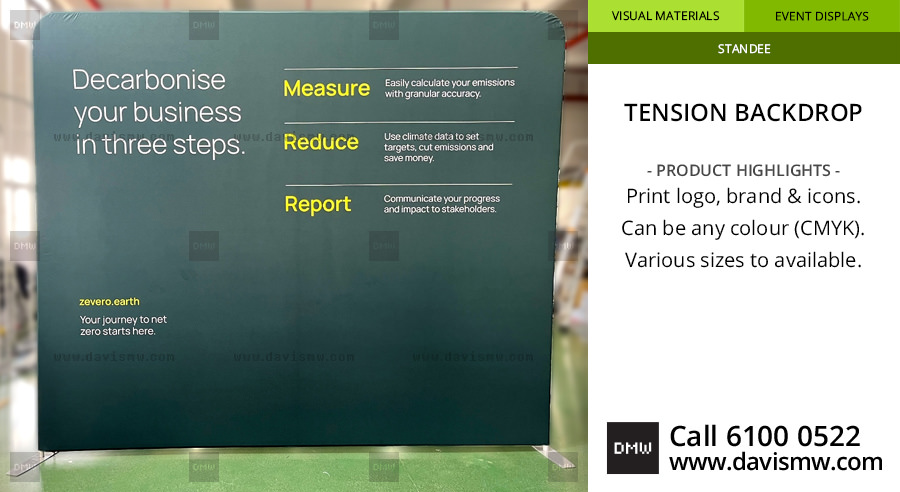 Zevero Tension Backdrop - 3m x 2.5m - Davis Materialworks