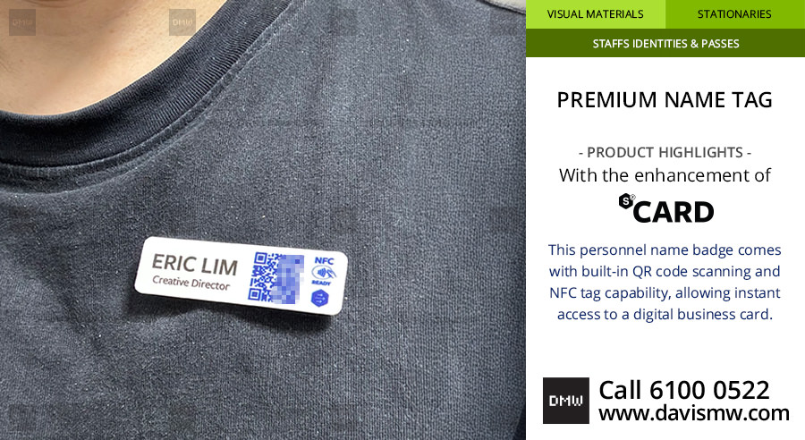Premium Name Tag - with Digital Business Card - Davis Materialworks