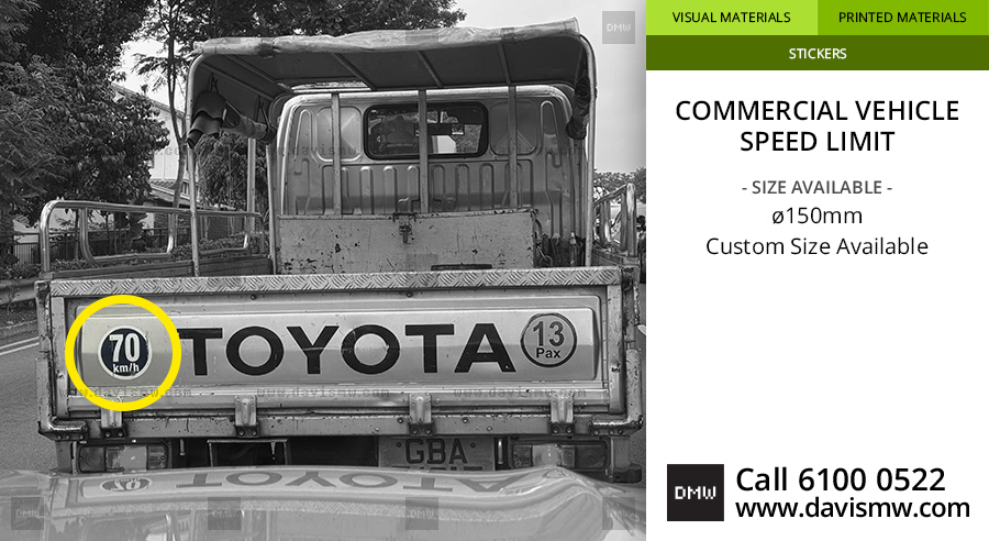 Commercial Vehicle - Speed Limit Sticker - Davis Materialworks