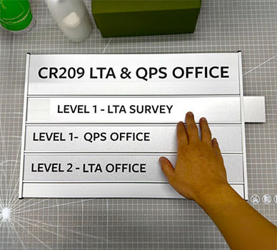 Aluminium Directory Sign - CR209 LTA Office - Davis Materialworks