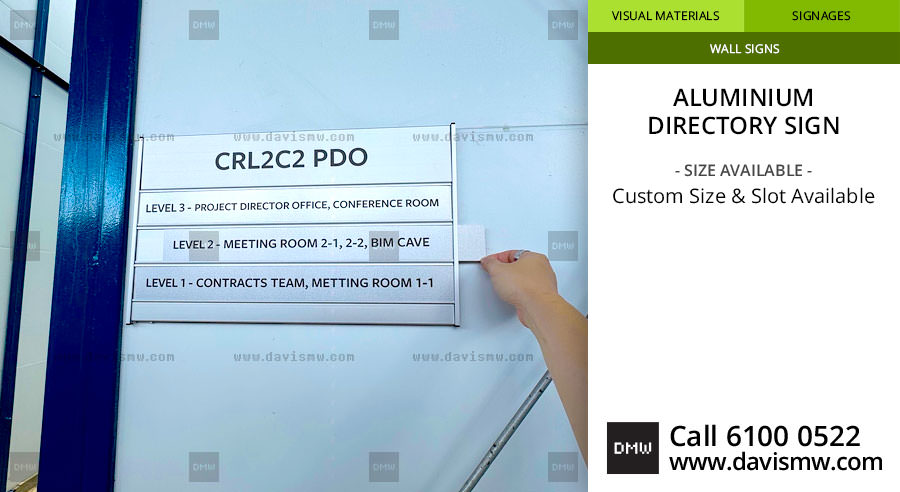 Aluminium Directory Sign - At Clementi Site Office - Davis Materialworks