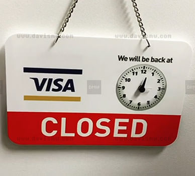 Hanging Door Sign - Clock - Davis Materialworks