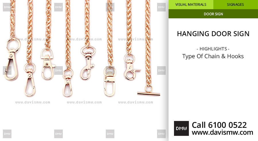 Hanging Door Sign - Type of Chain & Hooks - Davis Materialworks