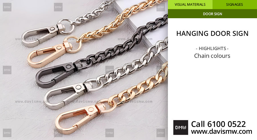 Hanging Door Sign - Chain Colors - Davis Materialworks