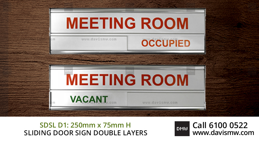 Sliding Door Sign : Double Layers - SDSL D1 - Davis Materialworks