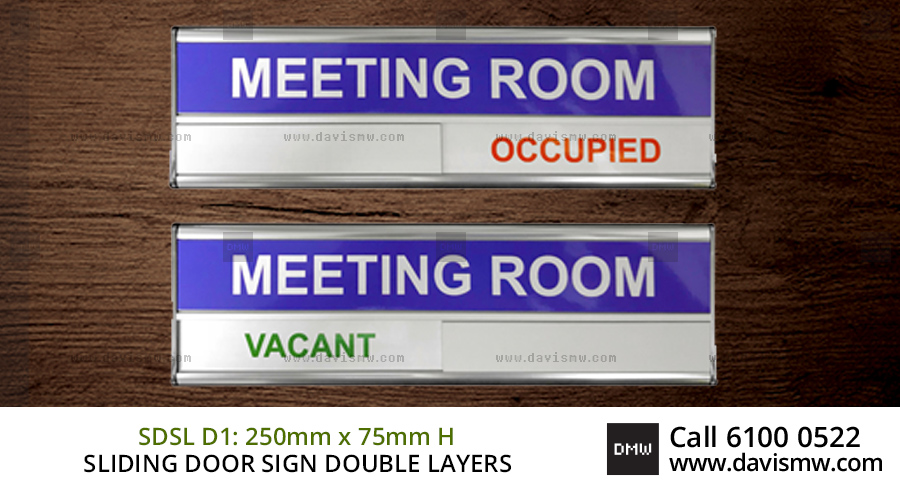 Sliding Door Sign : Double Layers - SDSL D1 - Davis Materialworks