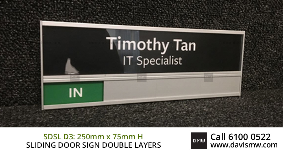 Sliding Door Sign : Double Layers - SDSL D3 - Davis Materialworks