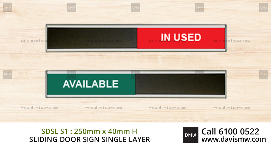 Sliding Door Sign : Single Layer - SDSL S1 - Davis Materialworks