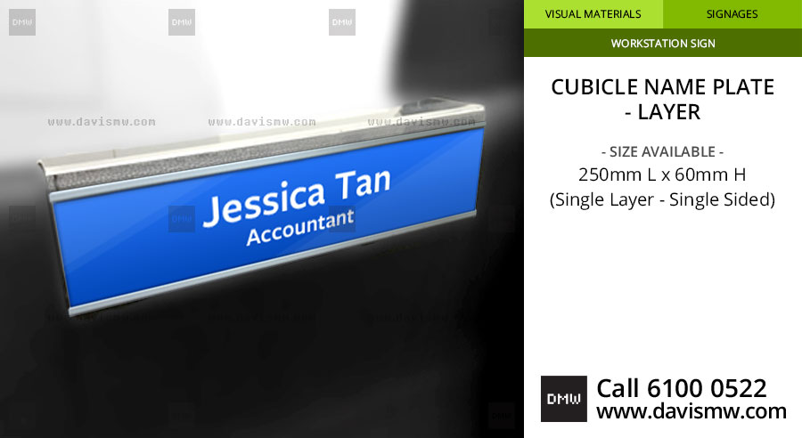 Cubicle Name Plate - Layer - Davis Materialworks