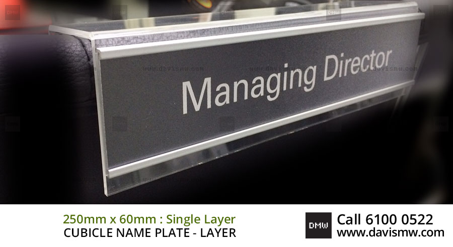 Cubicle Name Plate - 1 Layer - Davis Materialworks