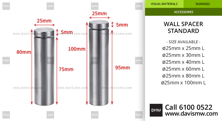 Wall Spacer - Standard - 25mm Range - Davis Materialworks