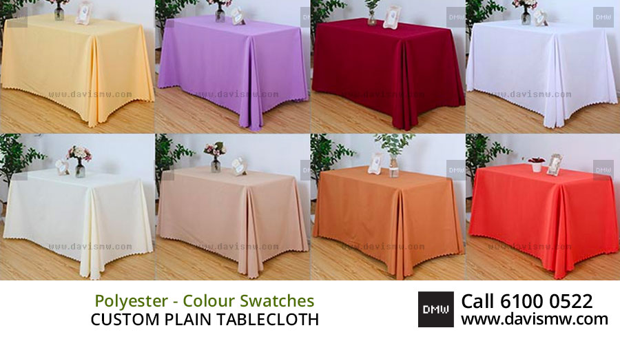 Custom Plain Tablecloth - Plain Polyester Tablecloth - Davis Materialworks