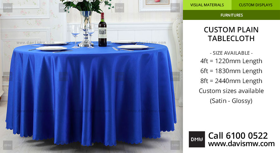 Custom Plain Tablecloth - Plain Satin Tablecloth - Davis Materialworks