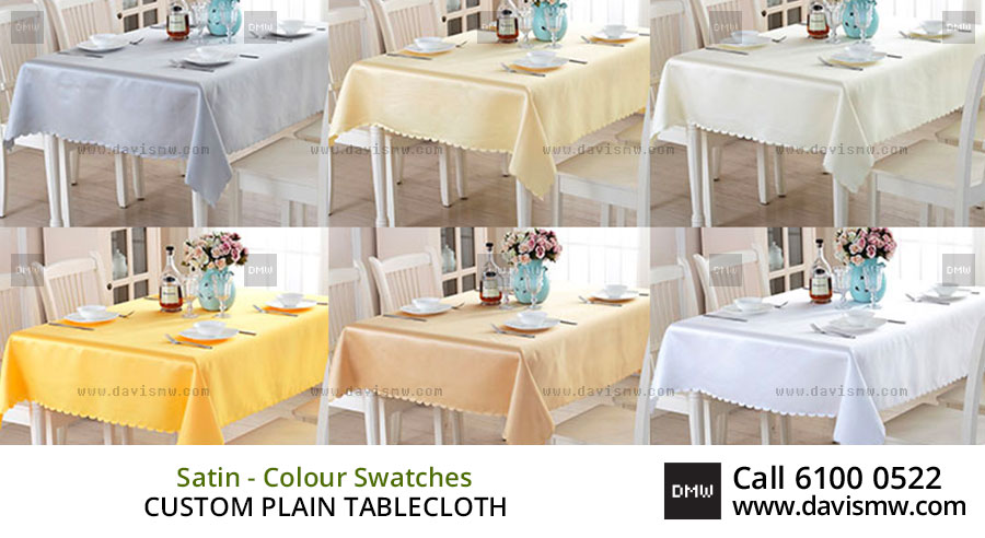 Custom Plain Tablecloth - Plain Satin Tablecloth - Davis Materialworks