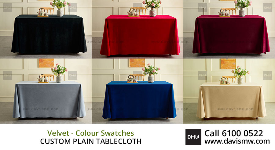 Custom Plain Tablecloth - Plain Brocade Satin Tablecloth - Davis Materialworks