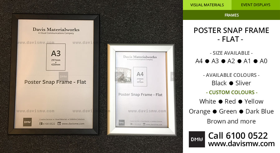 Poster Snap Frame - Flat - A3 & A4- Davis Materialworks