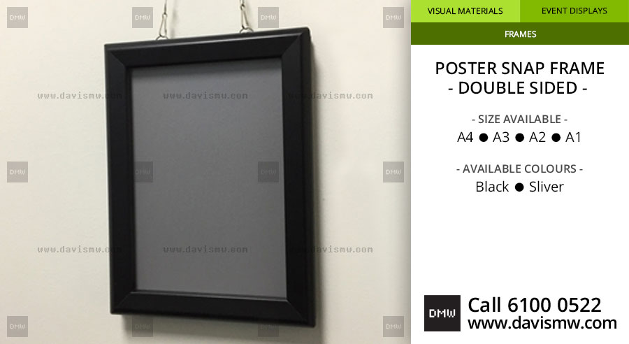  Poster Snap Frame Double Sided - Black - Davis Materialworks