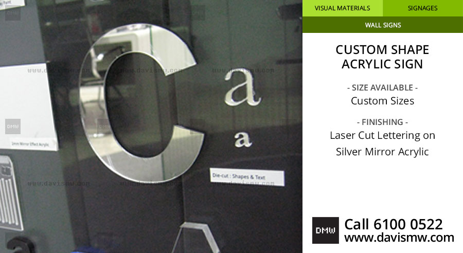 Custom Shape Acrylic Sign - Mirror Acrylic - Davis Materialworks